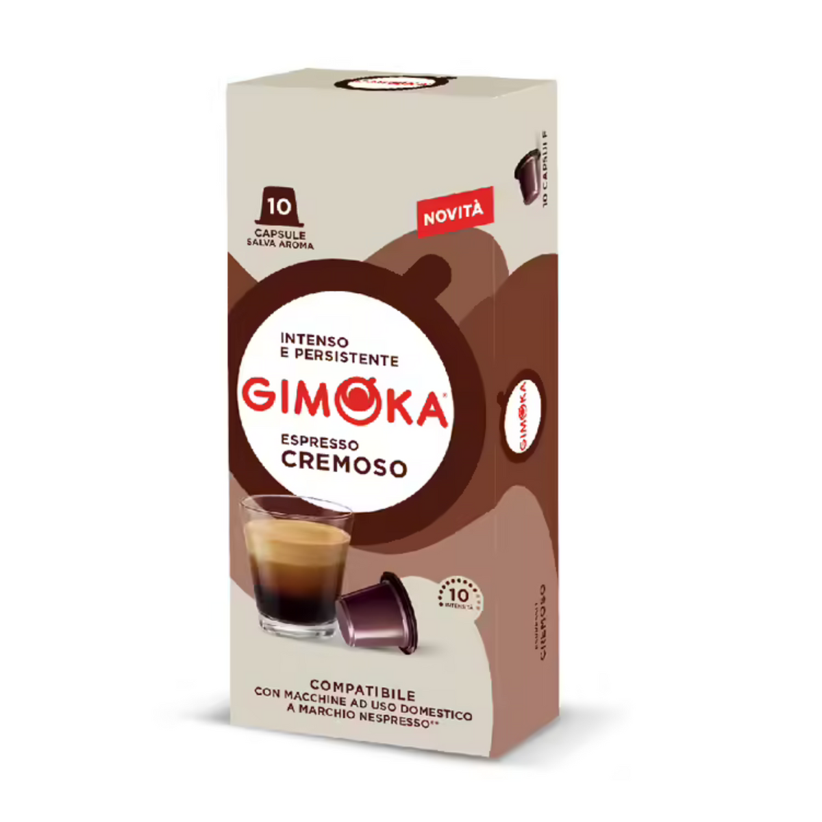 GIMOKA CREMOSO Cafe Capsules Aluminum Espresso strong Nespresso X10 52g F122