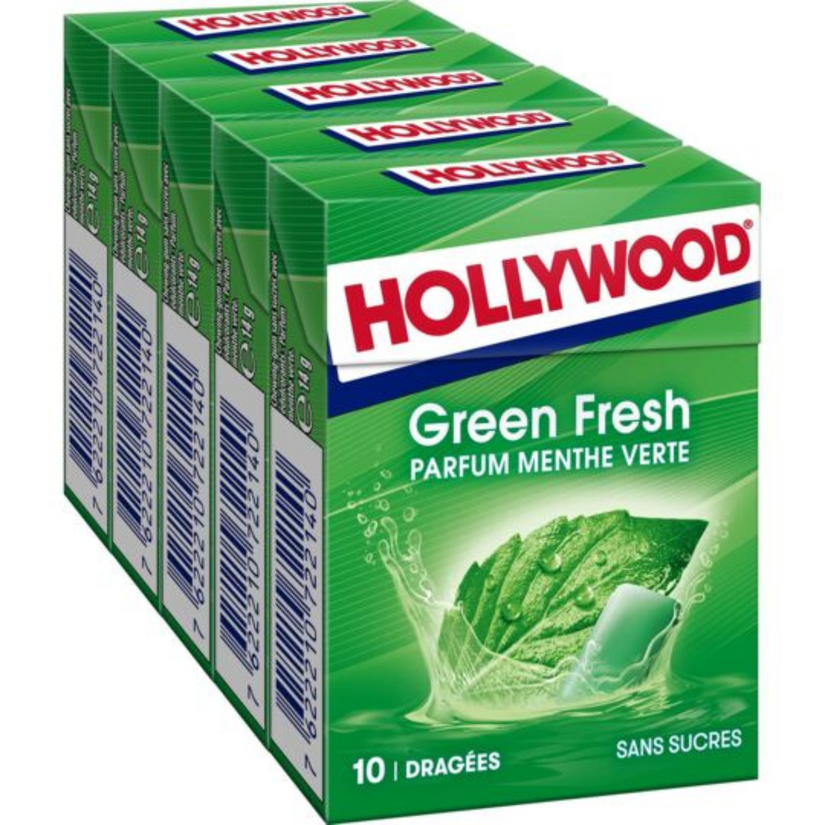 Hollywood chewing gum fresh mint 5x14g