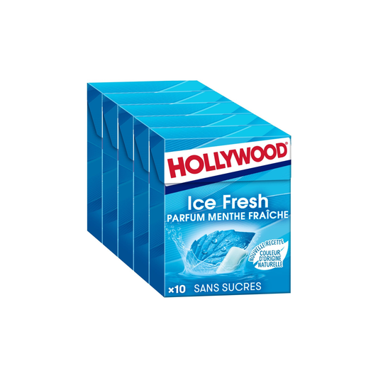 HOLLYWOOD Chewinggum à la menthe fraîche sans sucres Ice Fresh x5 -B13