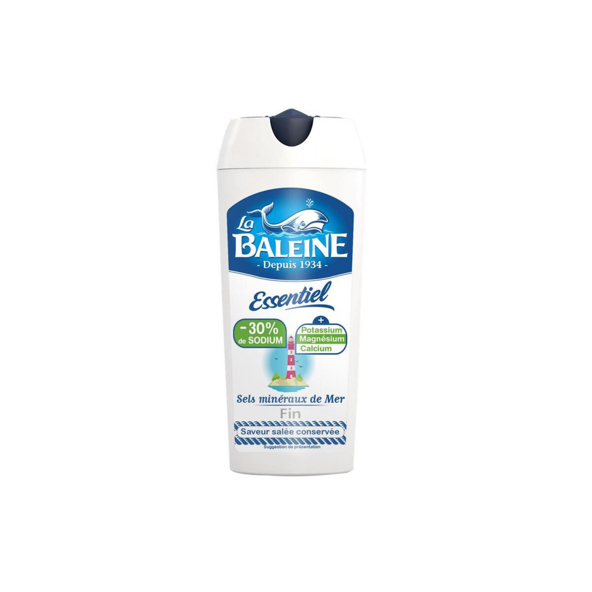 LA BALEINE Sel fin essentiel 30% de sodium en moins 125g -F111