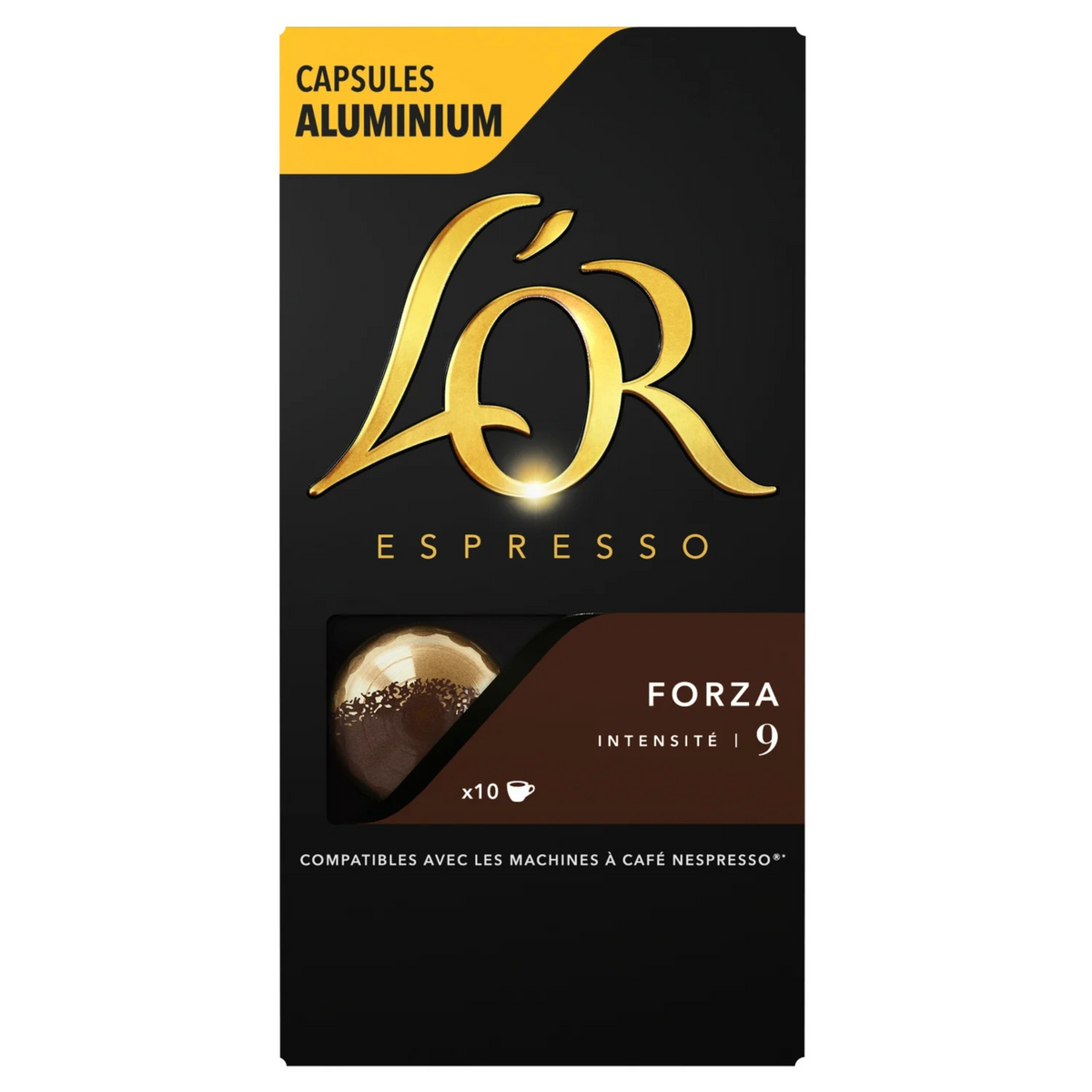 L'OR Café capsules forza intensité 9 la boite de 10 capsules 52g -F122