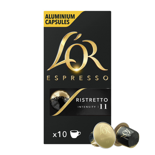 L'OR Café capsules ristretto intensité 11 la boite de 10 capsules 52g -F122