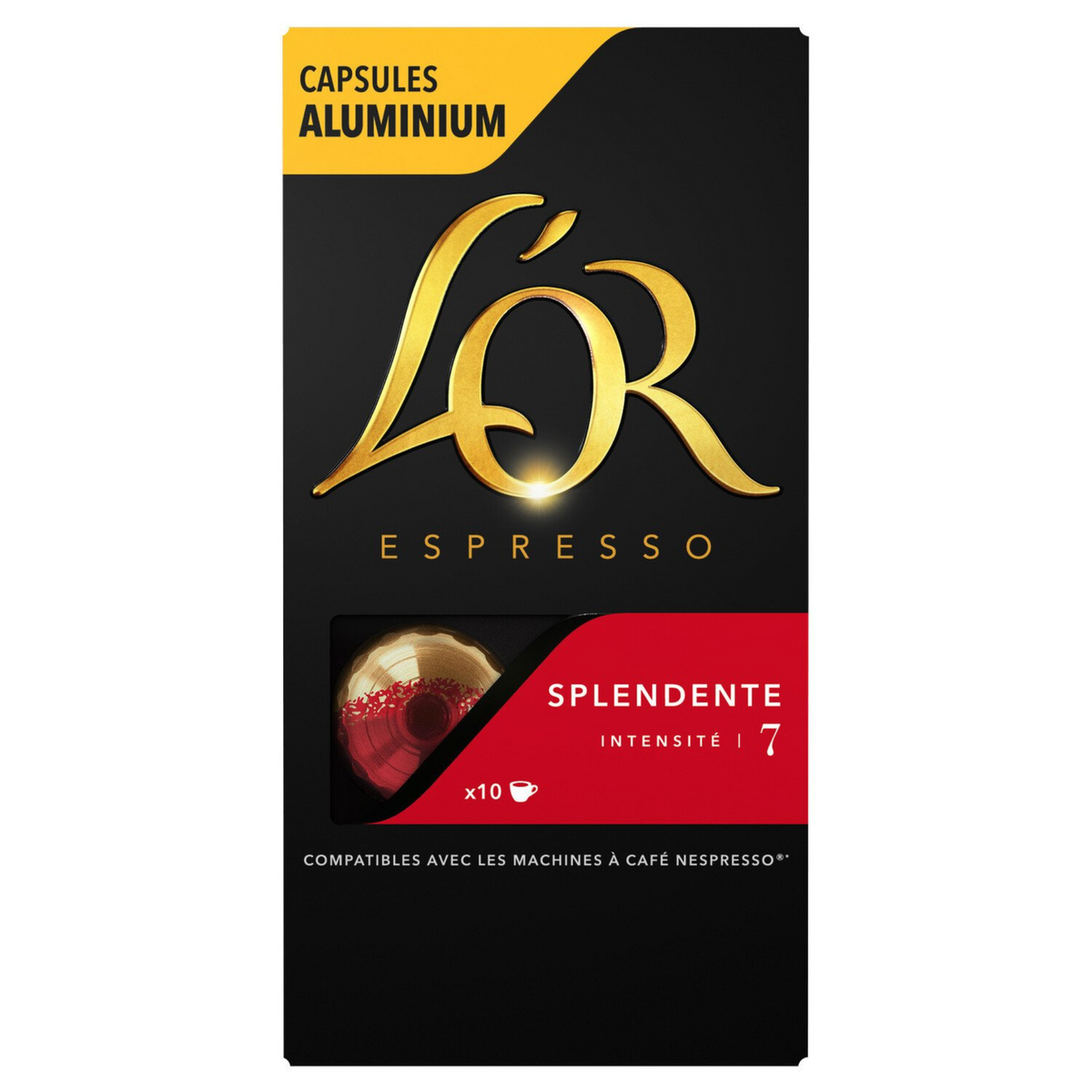 Gold Coffee Splendente Capsules Intensity 7 The box of 10 capsules 52g -F122