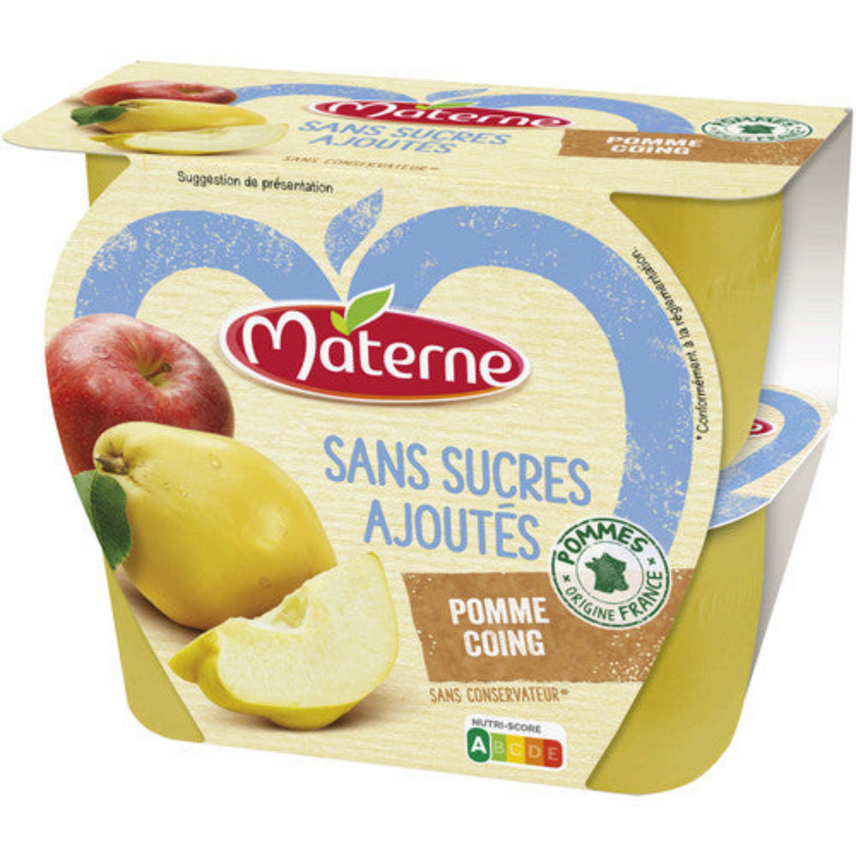 Materne compote apple quince without sugar added 4x100g -C42