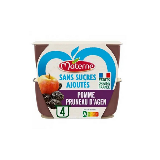 MATERNE Compotes pomme pruneau s/sucres ajoutés MATERNE 400g -D51