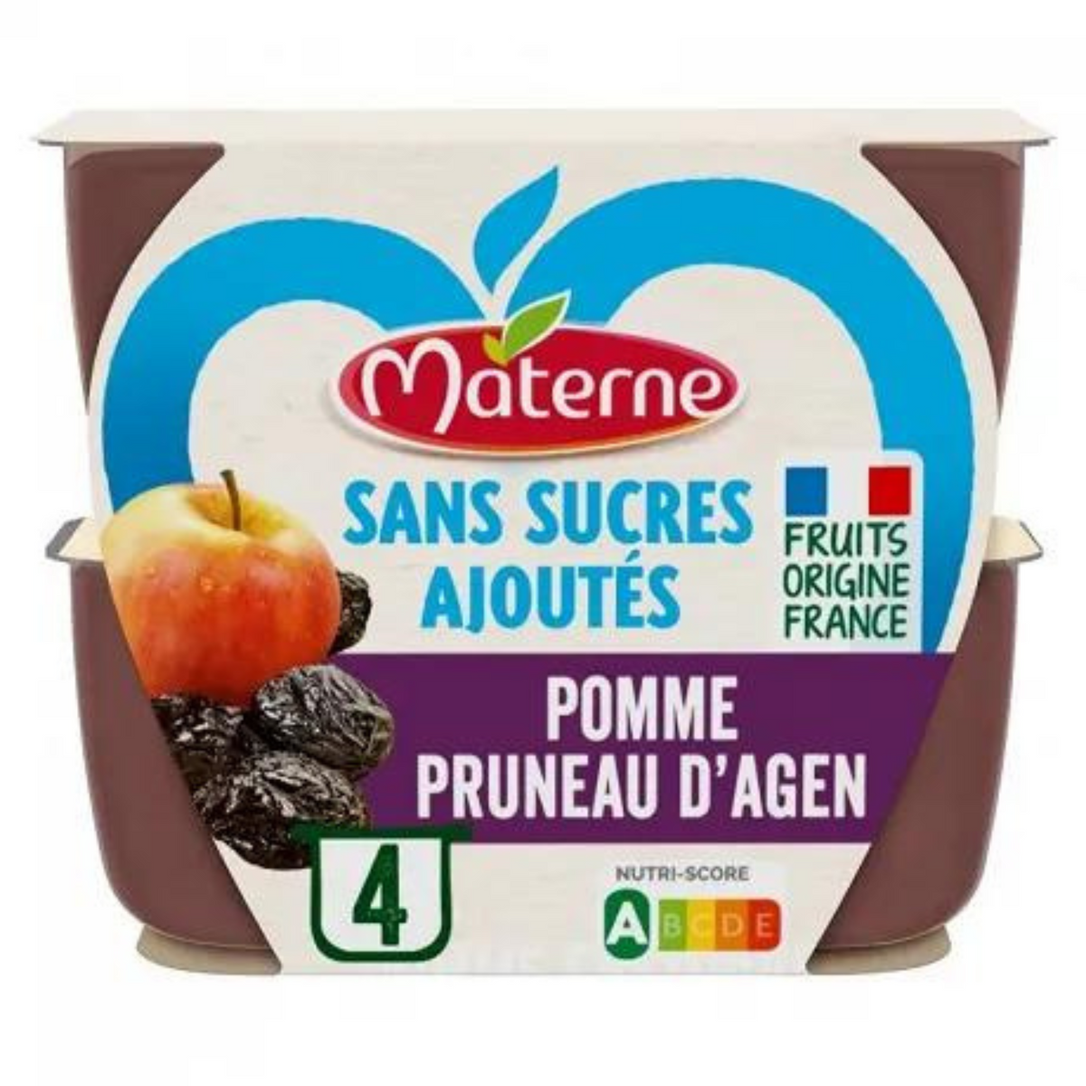 Materne Compotes Apple Prune S/Sugar added Materne 400g -C53