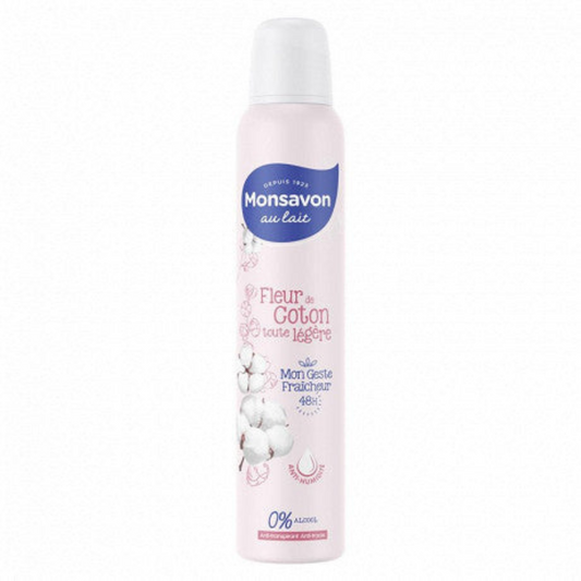 MONSAVON Déodorant spray Lait et coton  200ml -K11