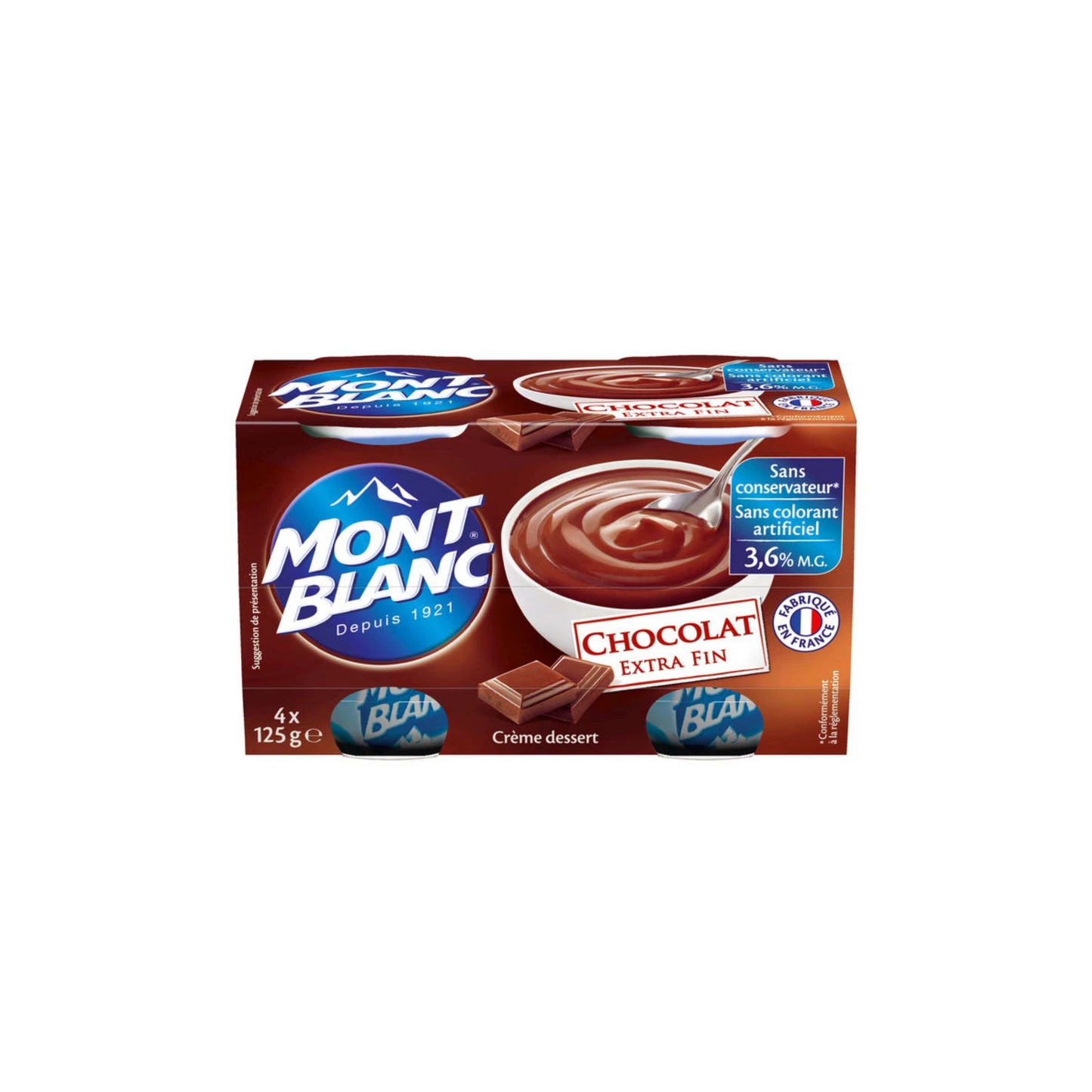 MONT BLANC Crème dessert chocolat 4 X 125g -M32