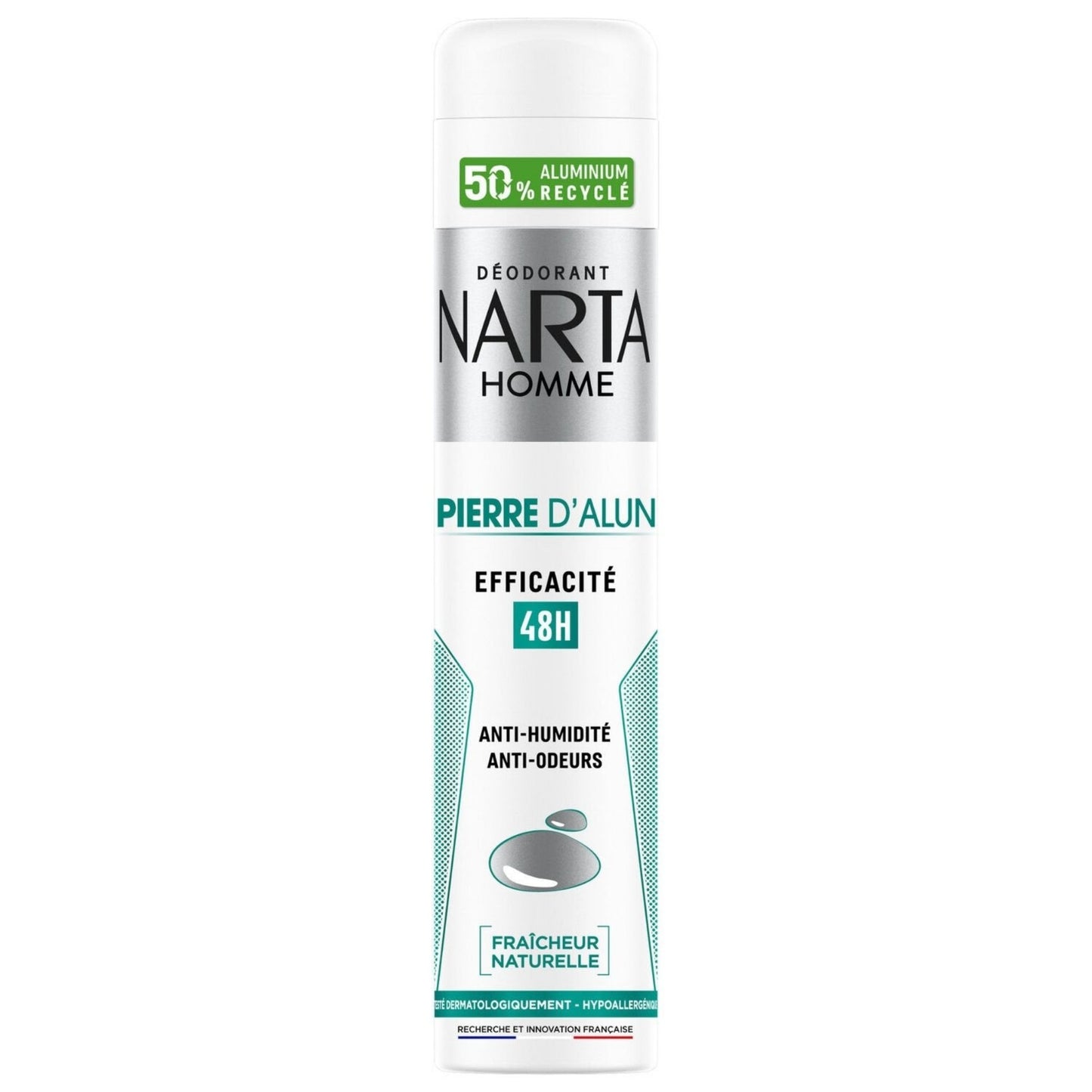 NARTA Déodorant atomiseur homme pierre alun 200g -K14