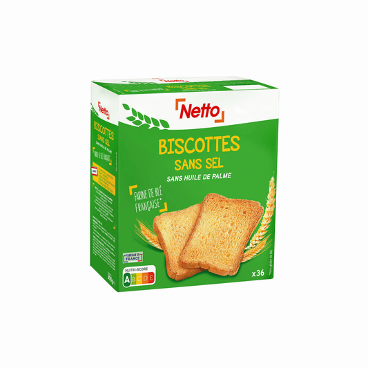 NETTO Biscottes sans sel  36 Tranches 300g — Épicerie française Montréal | Euro-Market