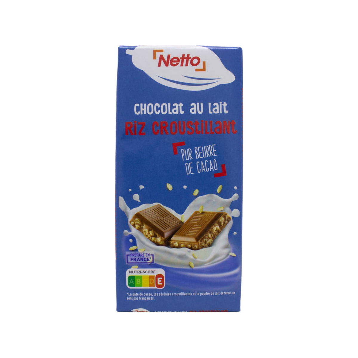 NETTO Chocolat au Lait et riz soufflé 100g -B52