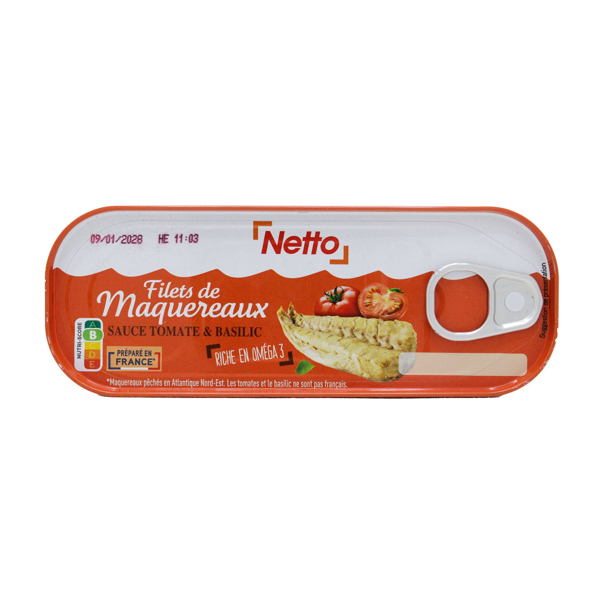 NETTO Mackerel fillets Basil tomato sauce 169g -C33