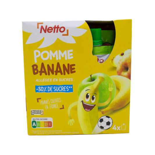 NETTO Gourde pommes bananes 4x90g -D92