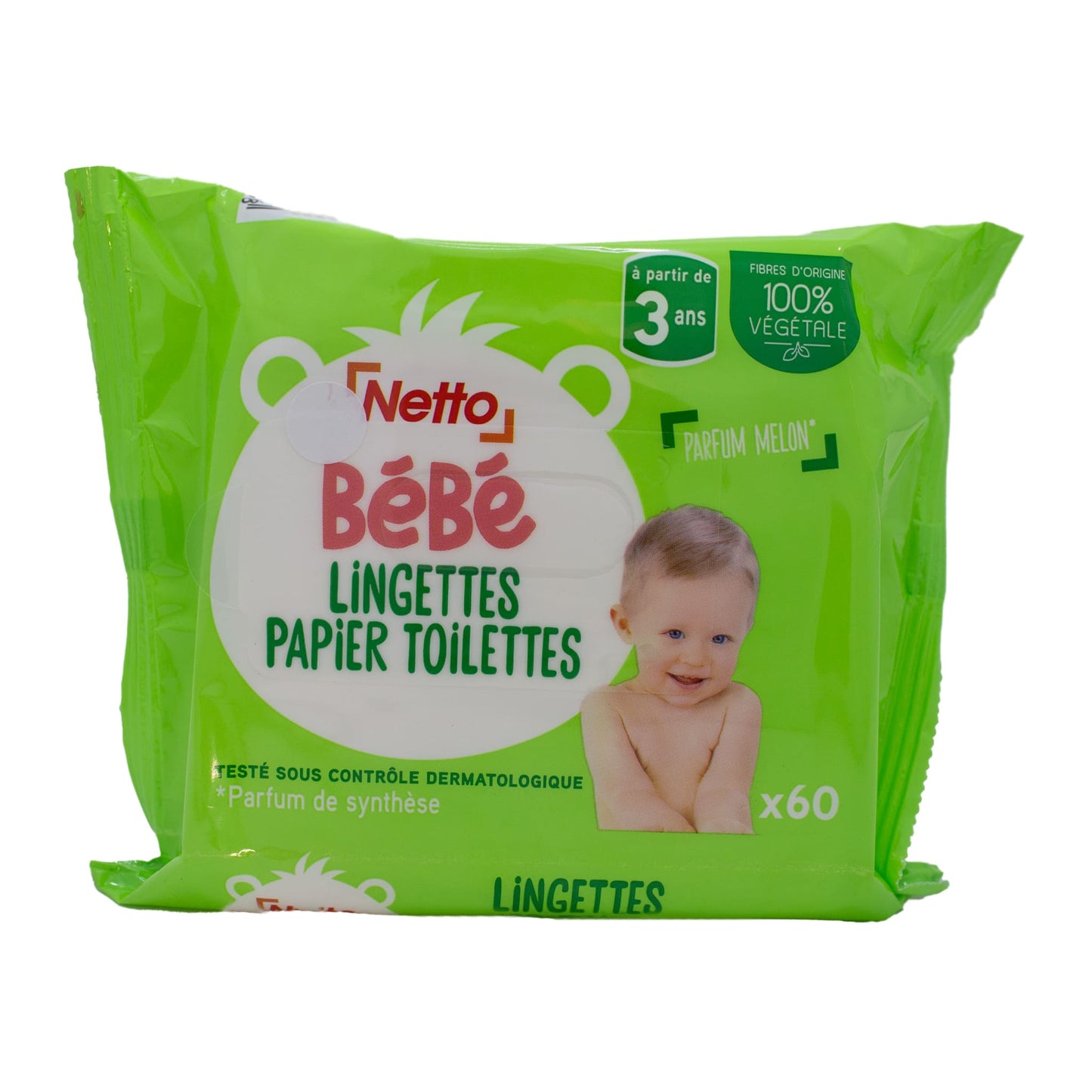 NETTO lingettes bébé papier toilettes x60 -J74