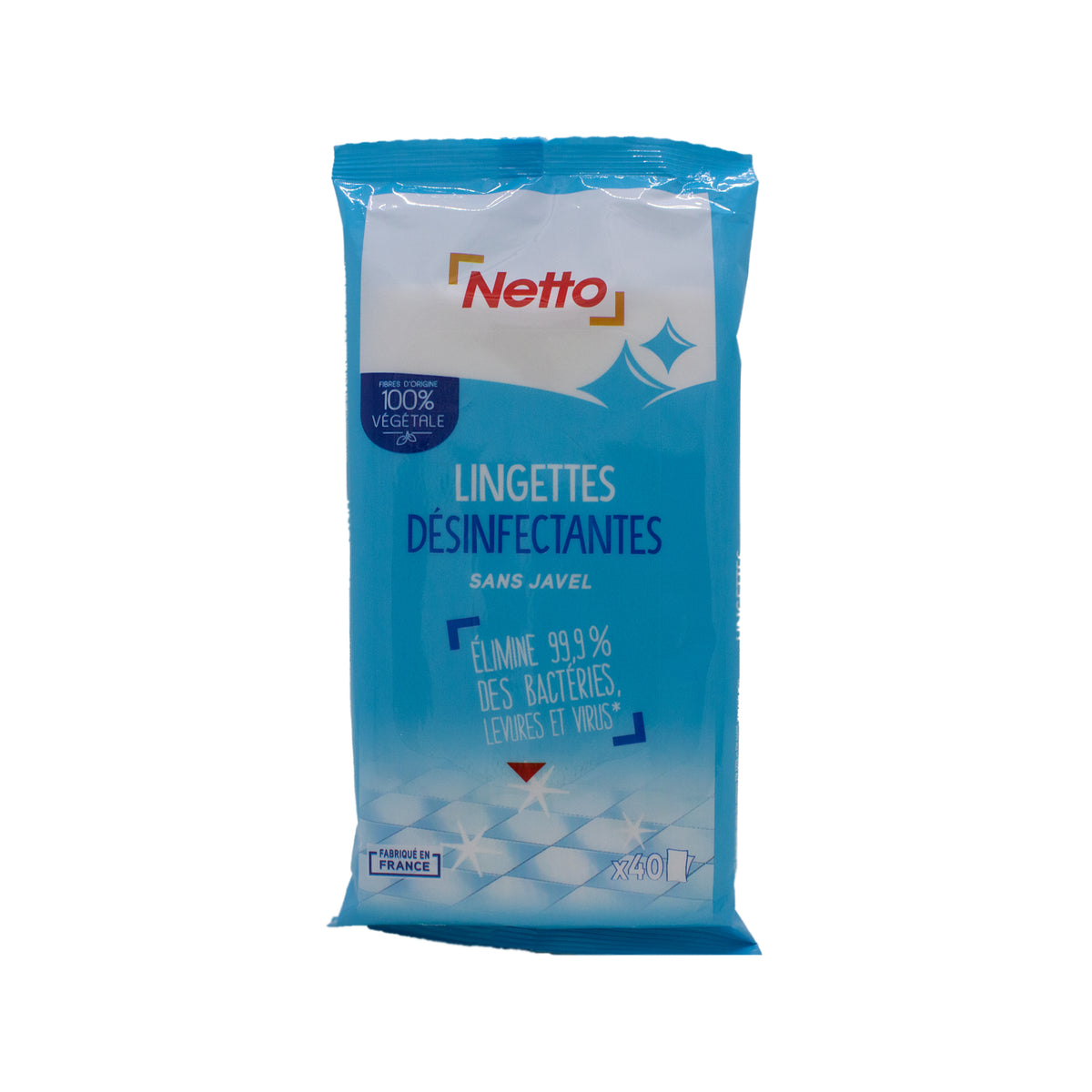 NETTO Lingettes antibactériennes x40 50g -J104