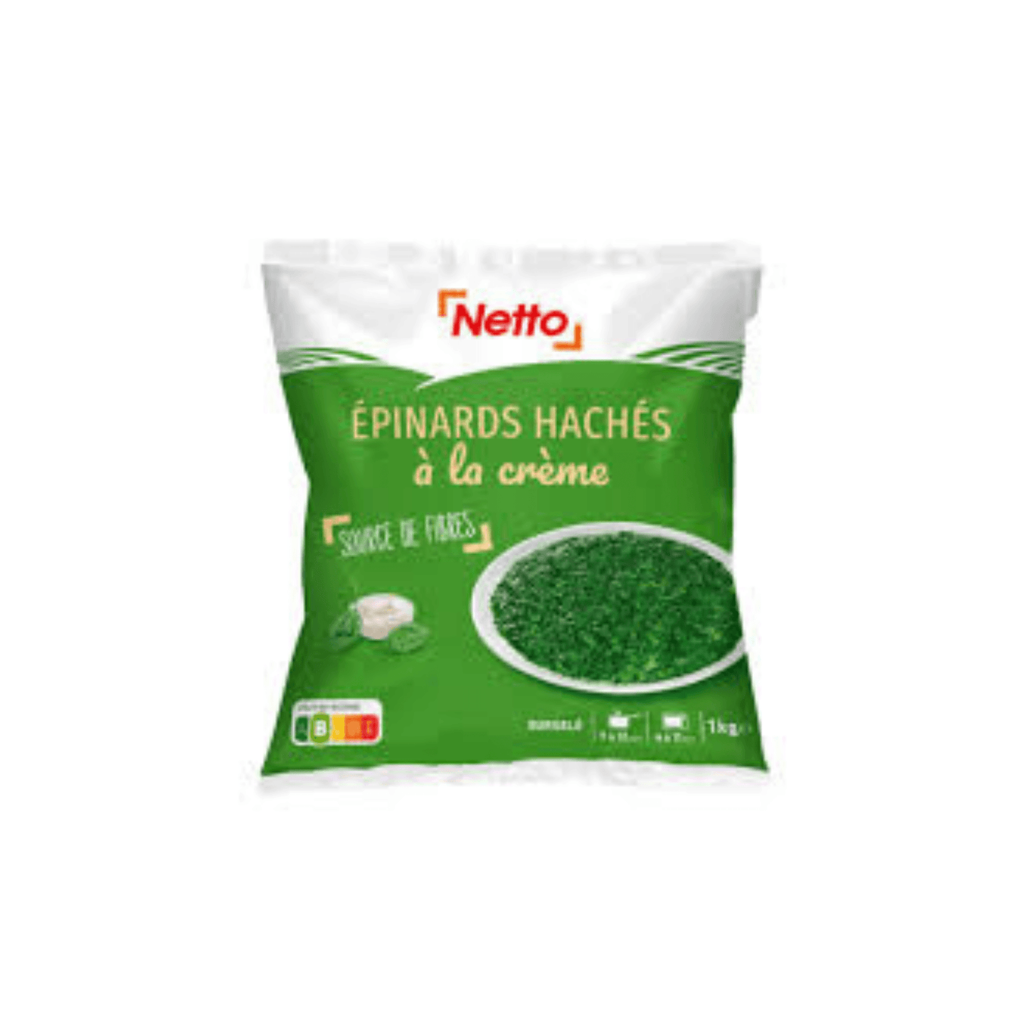 Netto Epinard Haché à la creme surgelé 1Kg — Épicerie française Montréal | Euro-Market