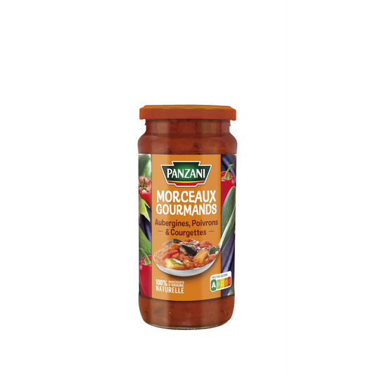 SAUCE aubergine, poivrons et courgettes morceaux gourmands PANZANI 400g -H83