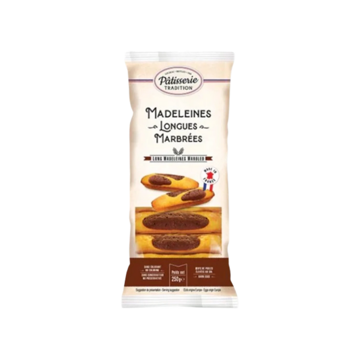 PATISSERIE TRADITION Madeleines longues aux Marbrés 250g — Épicerie française Montréal | Euro-Market