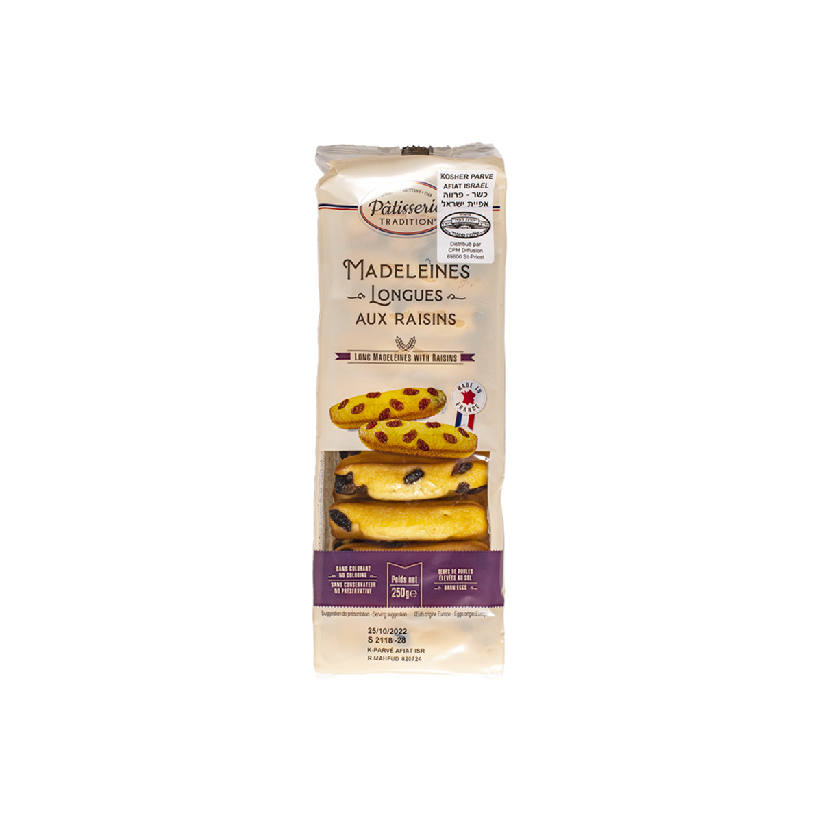 PATISSERIE TRADITION Madeleines longues aux raisins 250g — Épicerie française Montréal | Euro-Market