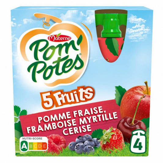 Pom'Pots 5 Red Fruits (without added sugar) 4x90g -d54