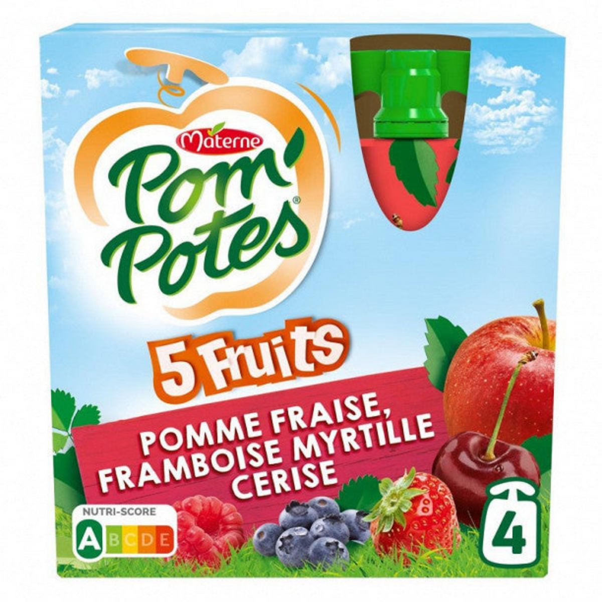 POM'POTES 5 Fruits Rouges (Sans sucre ajouté) 4x90g  -D54