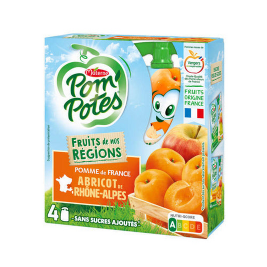 Pom'potes apple apricot 4x90g -d14
