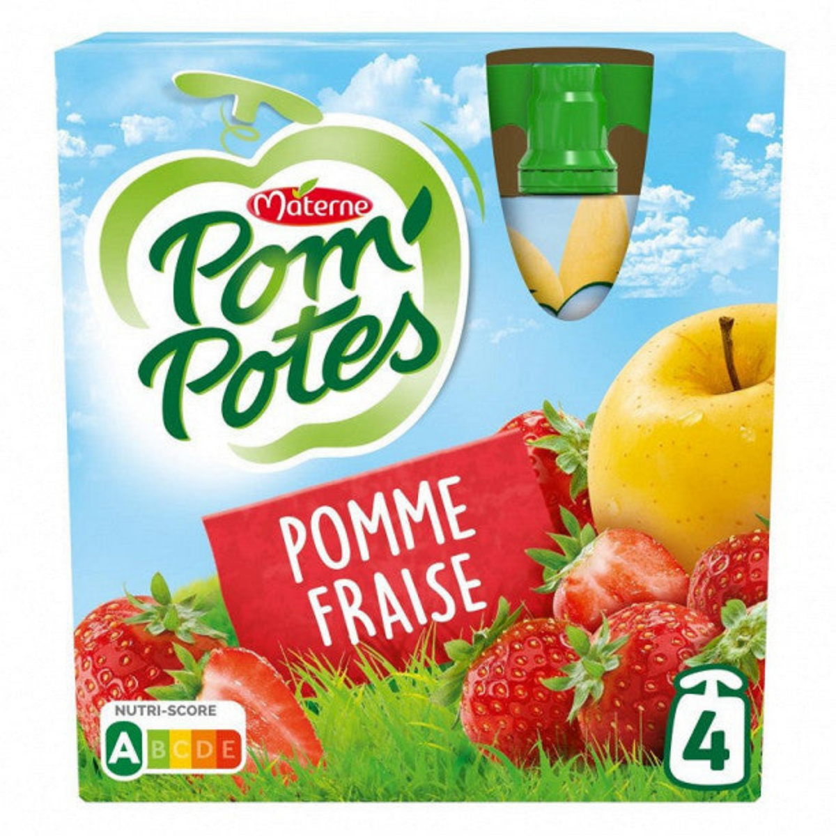 POM'POTES Apple Strawberry 4x90g