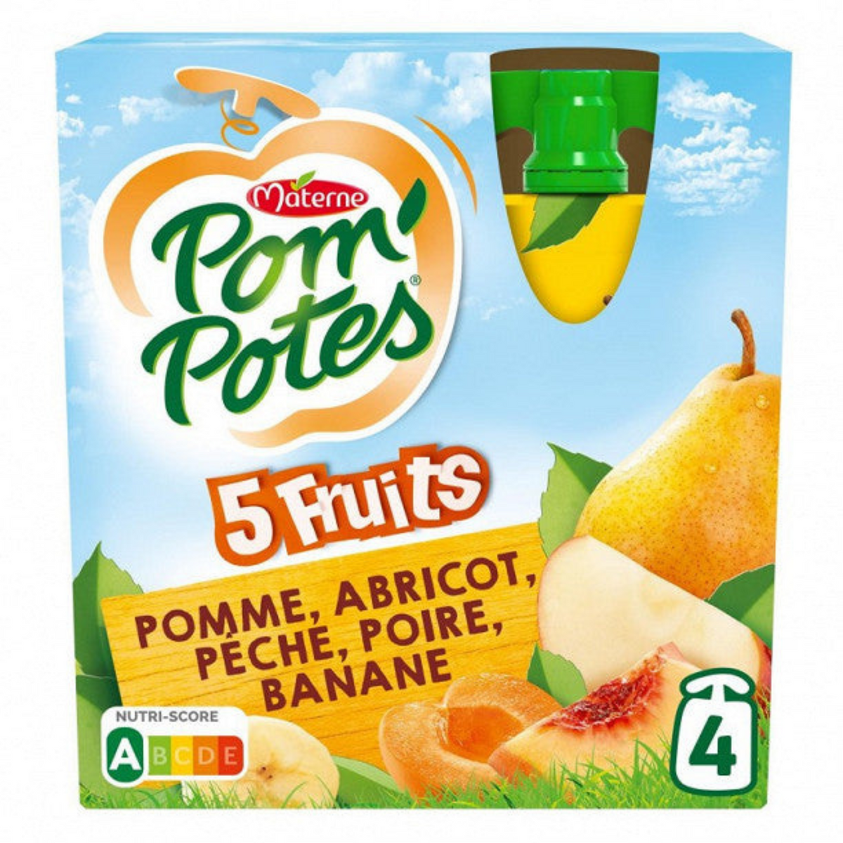 POM'POTES Ssa 5 Fruit Jaunes 4x90g  -C42