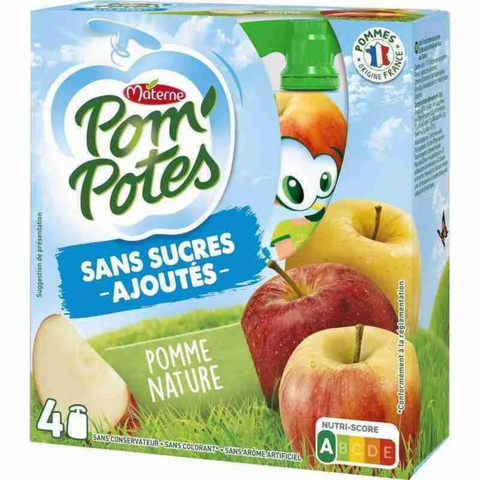 Pom'Potes without sugar added apple 4x90g -e53