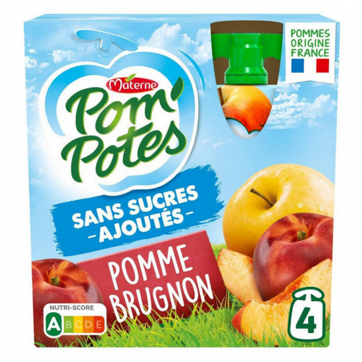 POM'POTES ssa pomme brugnon 4x90g -D14