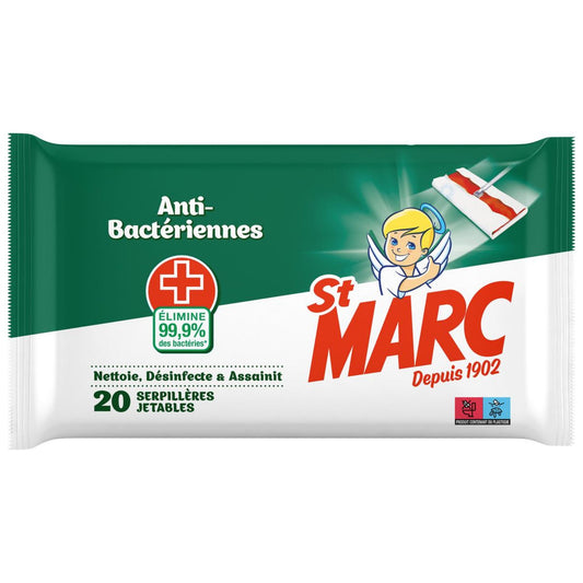 SAINT MARC Lingette Serpillières Jetables AntiBactériennes 50g -J61
