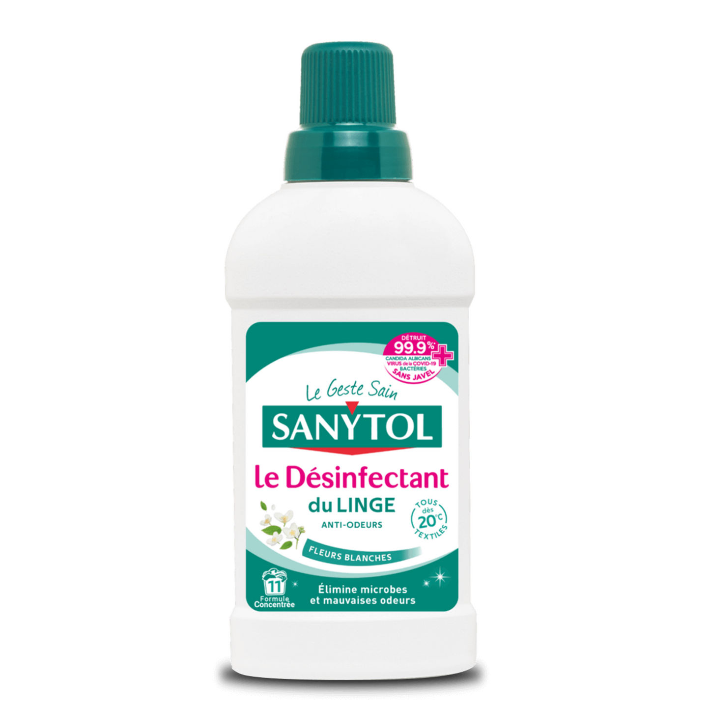 SANYTOL Désinfectant Linge Fleurs Blanches 500mL -N25