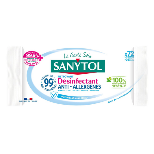Sanytol anti -allergen disinfectant wipes -J24