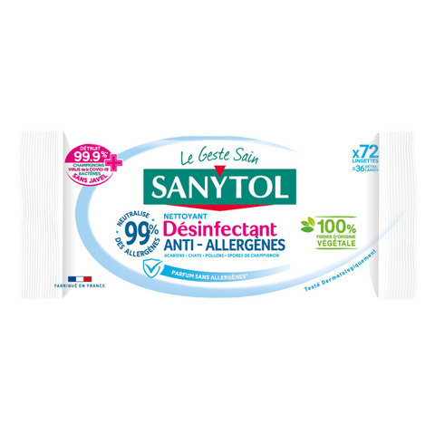 Sanytol anti -allergen disinfectant wipes -K61