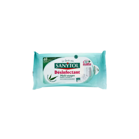 SANYTOL Lingette Désinfectantes Eucalyptus MultiUsage 50g -J23