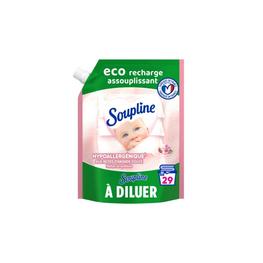 SOUPLINE  Adoucissant Concentré Bébé Hypoallergénique Amande douce 29D 600ml -K33