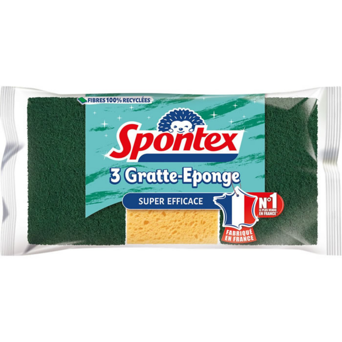 Spontex Eponge à récurer grattantes super efficaces lot de 3 50g -J31