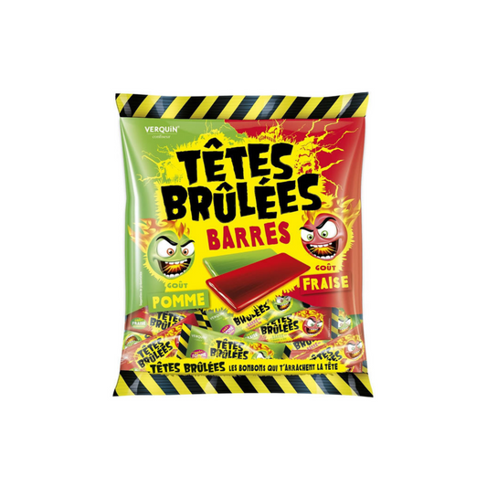 TÊTES Brûlées  Barres de Rire Fraise/Pomme   200g -B131/130