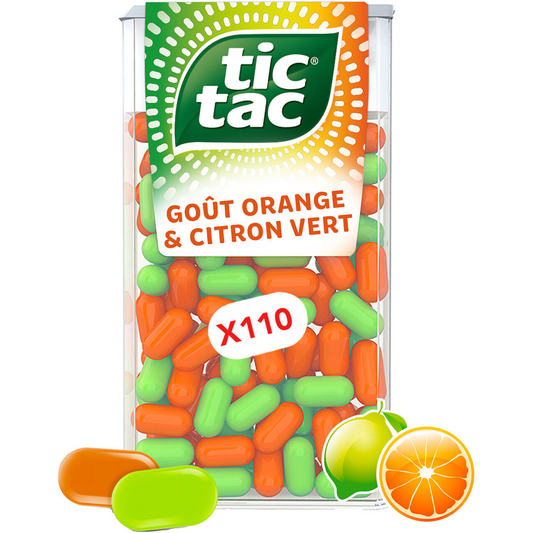 TIC TAC Bonbons citron vert et orange 54g -B11