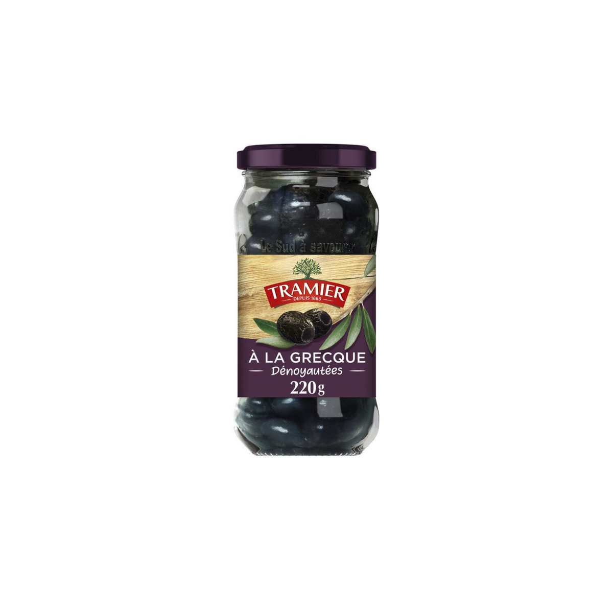 TRAMIER Greek-style black olives 220 g -I133