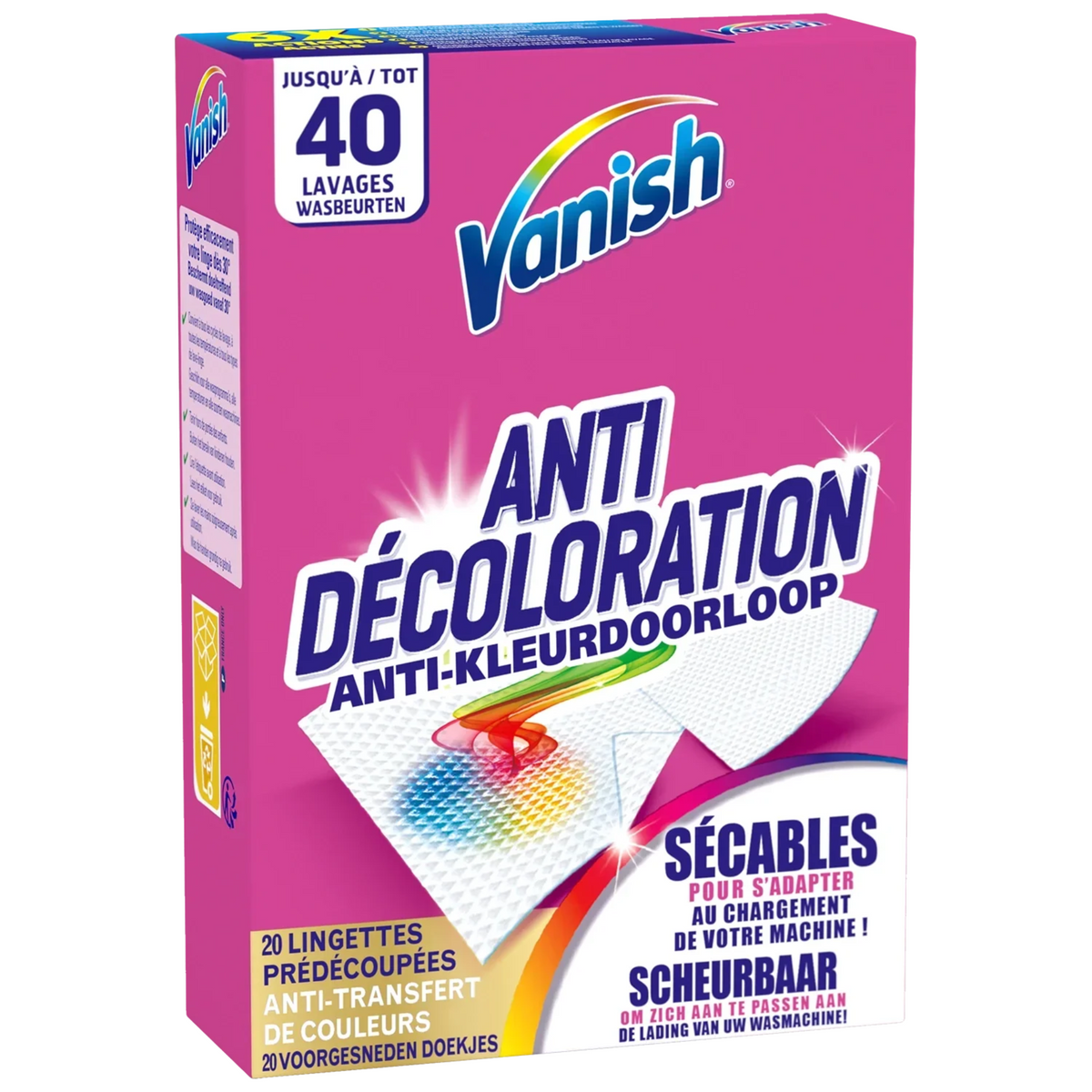 VANISH Lingettes anti décoloration x20 -J11