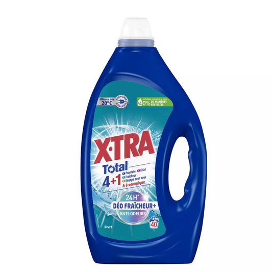 XTRA  Lessive liquide Total 4+1 Fraicheur givrée 40 lavages 1.8L -J41