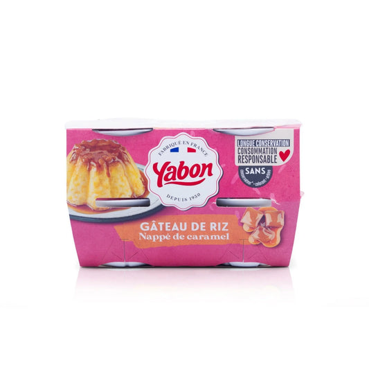  YABON Gâteau de riz nappé de caramel 4x125 g – dessert onctueux prêt à déguster