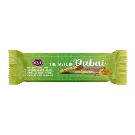 ELIT Dubai Chocolat au lait pistache crème Kadayif petit format – chocolat gourmand fourré pistache et vermicelles croustillants