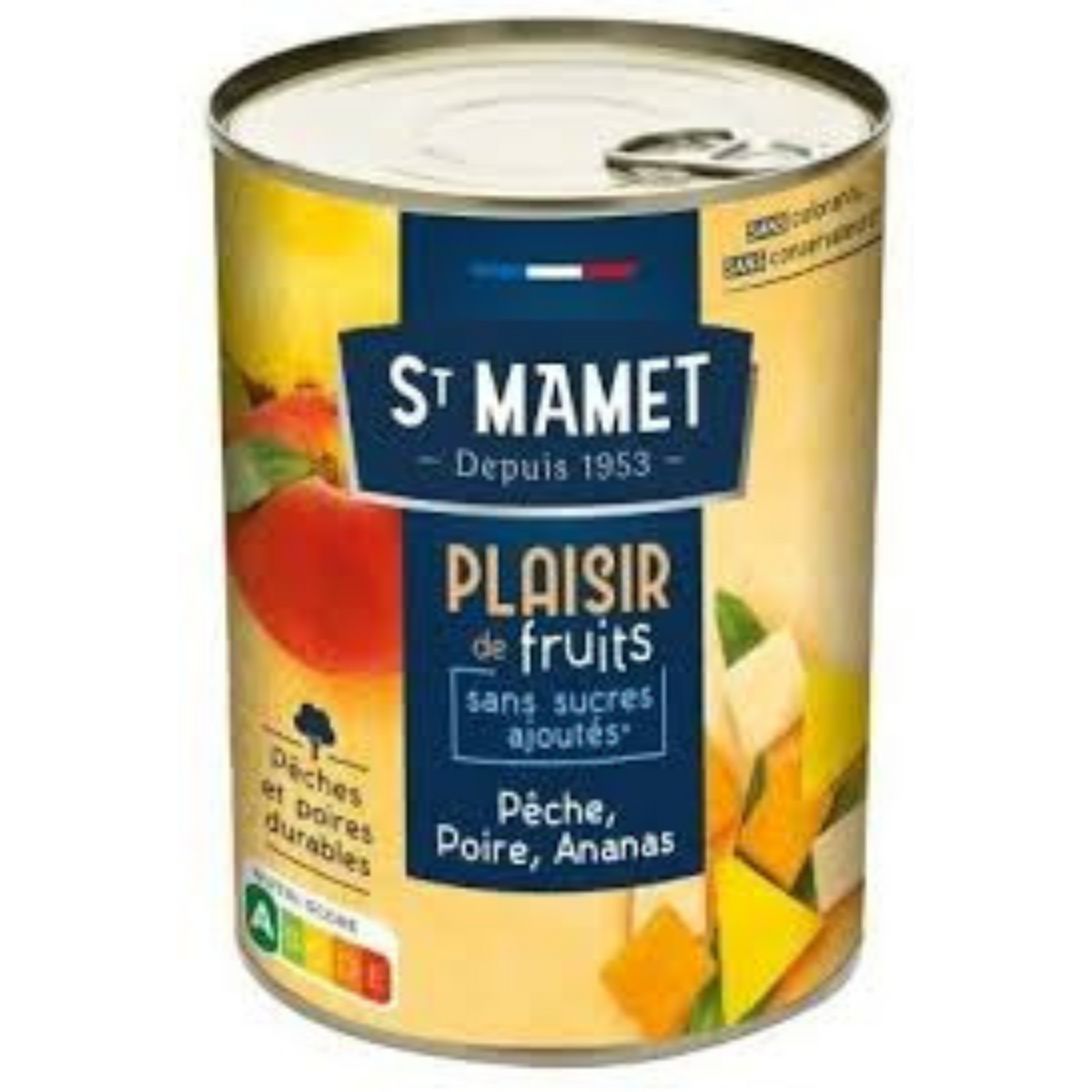 St Mamet Fruits with sirop sirop, pear & pineapple 250g i83