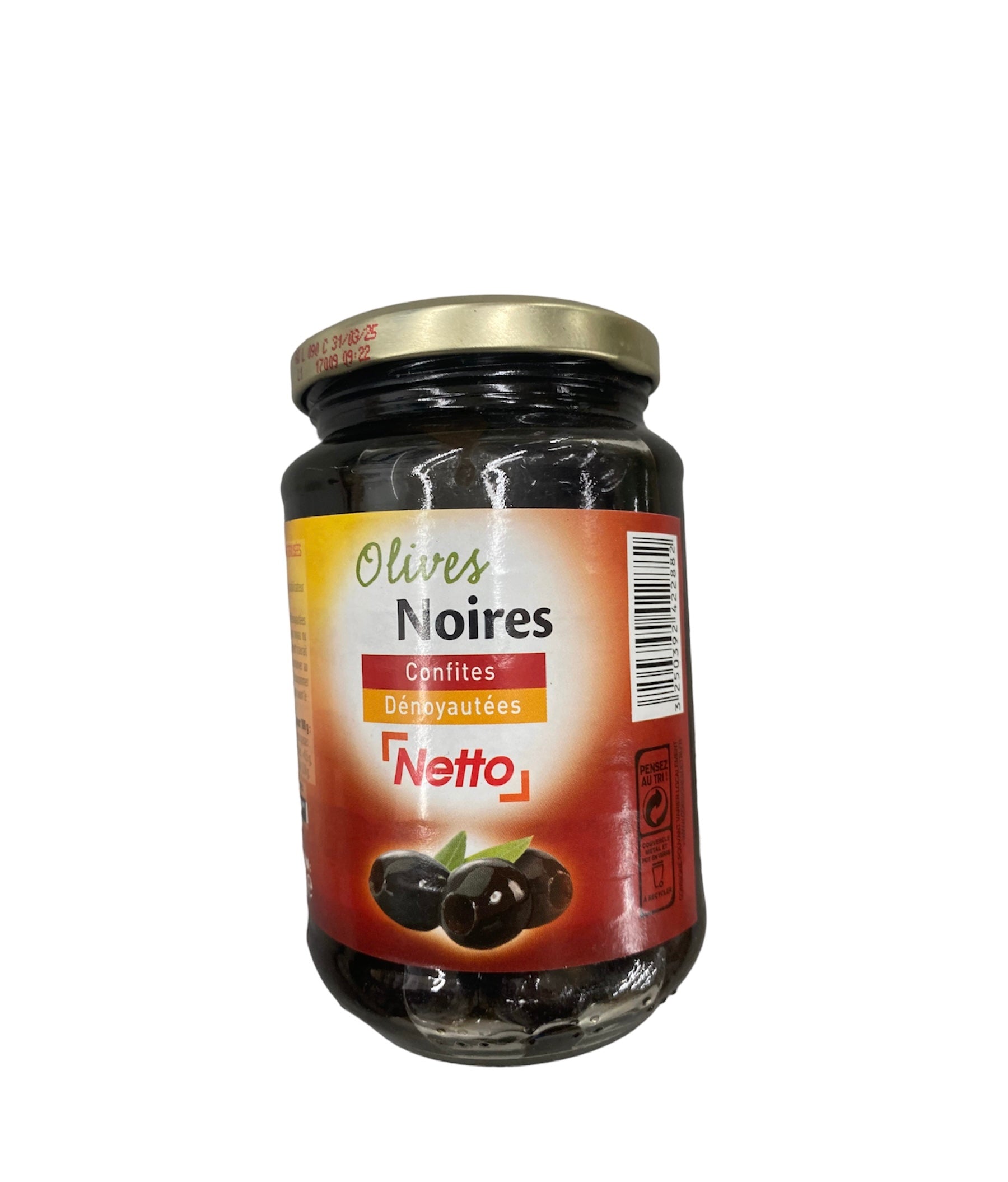NETTO Olives Noires Dénoyautées Bocal 160g  I133