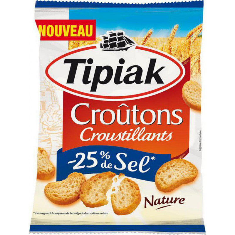 TIPIAK Croûtons croustillants -25% sel 80 g   -G94