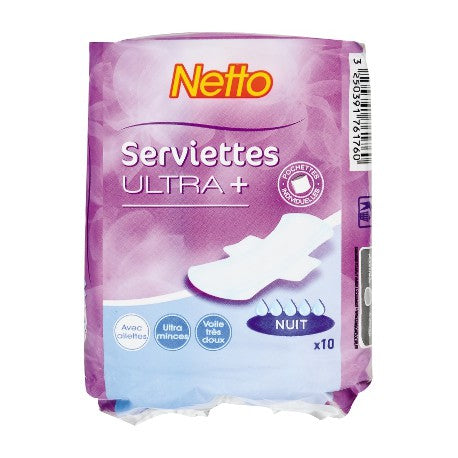 NETTO Ultra night towels x10 100g -J60