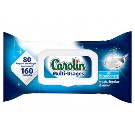 CAROLIN Lingette Multi-Usages Bicarbonate le paquet de 80 -k61