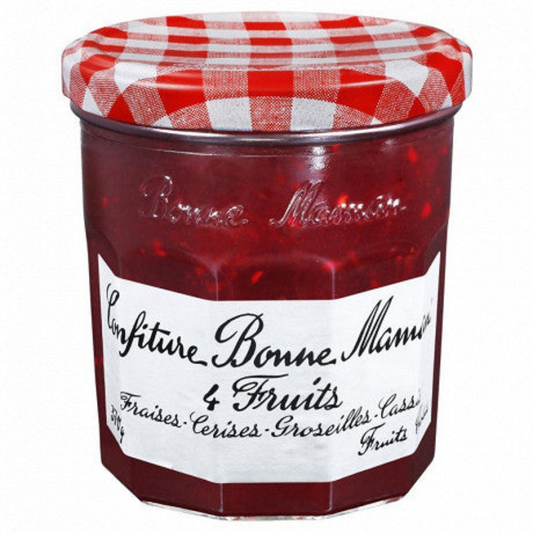 BONNE MAMAN Confiture 4 fruits "fraises, cerises, groseilles, cassis 370g -D131